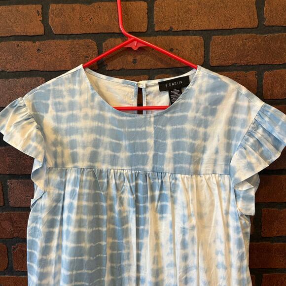 B Darlin Tie Dye Swing Dress - Blue White - Size 5-6 NWT Baby Doll Mini Dress - Picture 2 of 10